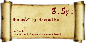 Borbély Szendike névjegykártya