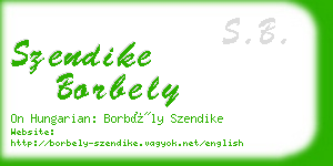 szendike borbely business card